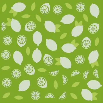 Lemon or lime citrus vector fun seamless pattern Illustrazione stock