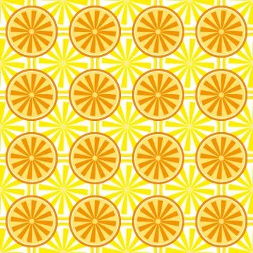 Lemon orange fruit pattern yellow Stock Illustration