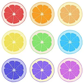 Lemon, orange, grapefruit and lime. Stock Illustration