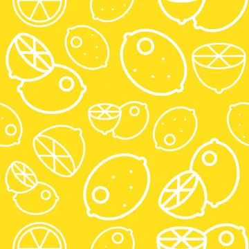 Lemon outline seamless pattern for use as wallpaper or wrapping paper pattern Stock Illustration