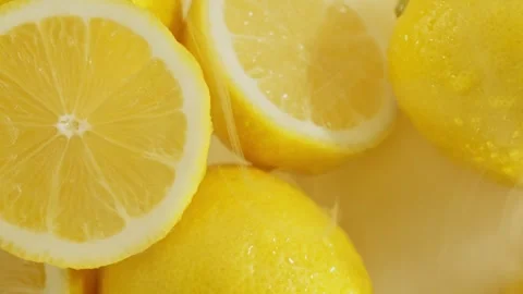 Lemon overhead camera smoke，slow motion Video stock 248406954