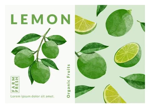 Lemon packaging design template Stock Illustration