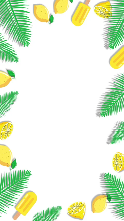 LEMON PALM LEAVES FRAME 스톡 동영상 268980833