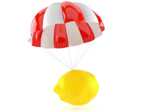 Lemon with parachute Stock Illustration