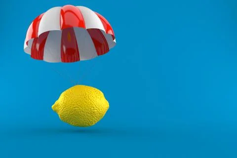 Lemon with parachute 스톡 일러스트