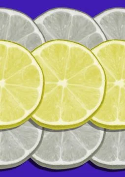 The lemon pattern on blue background. Minimal concept 스톡 일러스트