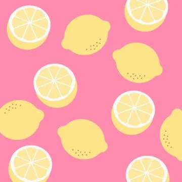 Lemon pattern. Bright summer design. lemon background texture Stock Illustration