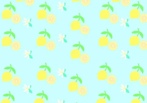 Lemon pattern flat color cartoon style. Stockillustratie