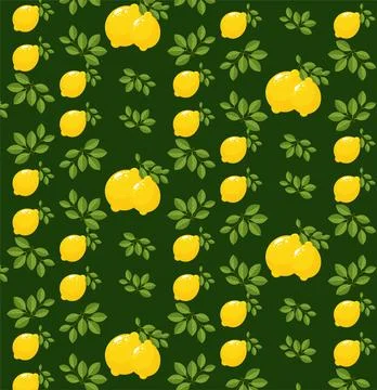 Lemon pattern flat vector illustration イラスト素材