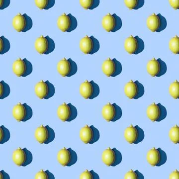 Lemon pattern on a plain background. Photo collage, mockup, layout, backgroun Stock Photos