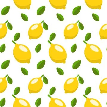 Lemon pattern on a transparent background in the style of flat vector graph.. Stock Illustration