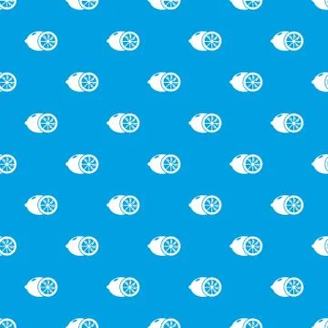 Lemon pattern vector seamless blue Stock Illustration