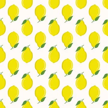 Lemon pattern on a white background for use in textiles Stock Illustration