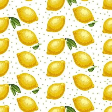Lemon pattern on a white background, vector Stock Illustration