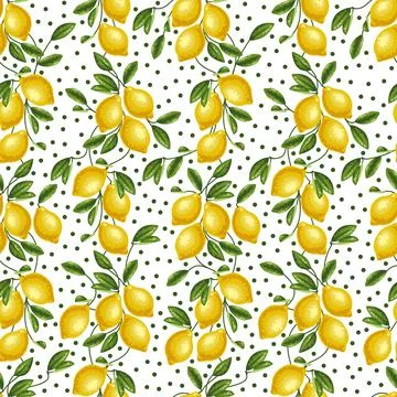 Lemon pattern on a white background, vector Stock-Illustration