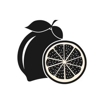 Lemon pattern. A whole lemon and half a lemon. Stock Illustration