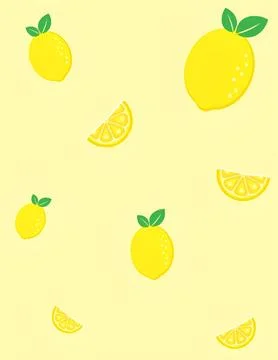 Lemon pattern on a yellow background Illustrazione stock