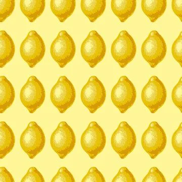 Lemon pattern on a yellow background, vector Illustrazione stock