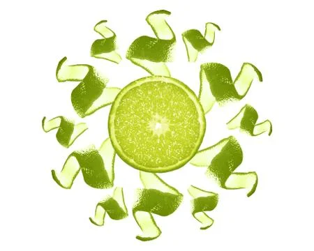 Lemon peel and slice Stock Photos