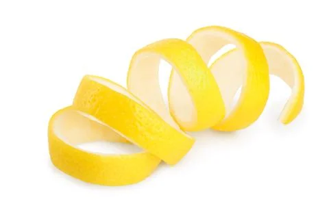 Lemon peel isolated on white background. Healthy food Stock Photos