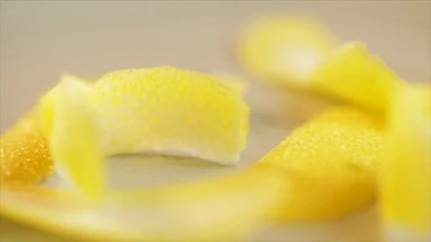 Lemon Peel Rotating Closeup Stock Footage 99166038