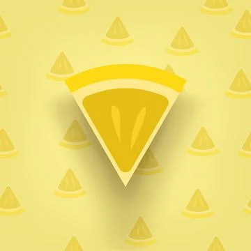 Lemon piece with shadow on pattern back Stock Illustration