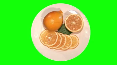 Lemon on plate, top shot Stock Footage 48125534
