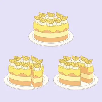 Lemon pound cake Stock Illustration