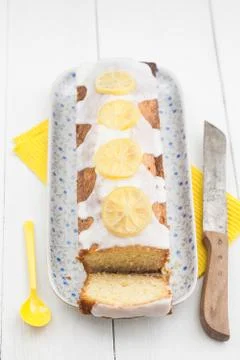 Lemon pound cake Stock Photos