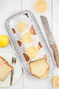Lemon pound cake Stock Photos