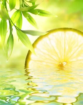 Lemon reflected in water Stock-Illustration