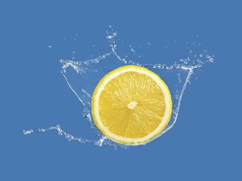 Lemon, refreshing, clean, lemon with water splash Illustrazione stock