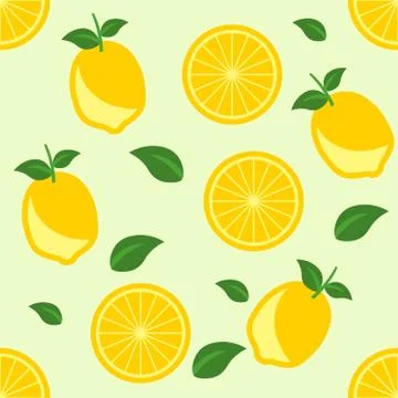 Lemon repeat pattern background green yellow fabric gift wrap wall texture イラスト素材