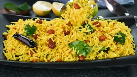 Lemon rice in a plate 動画素材 291967985