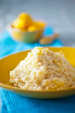Lemon risotto with saffron 写真素材