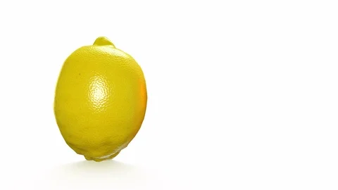 Lemon rotating seamless loop white background isolated Stock Footage 93639252