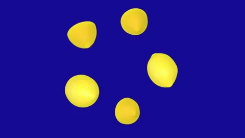 Lemon rotation around center point on blue screen background Stock Footage 322790807