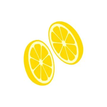 Lemon round cut pieces vector illustration isolated on white background Stock Illustration