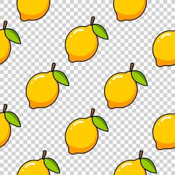 Lemon, a seamless pattern in flat style Stock Illustration