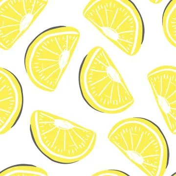 Lemon seamless pattern. Fresh lime tropical fruits summer detox Stock Illustration