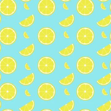 Lemon seamless pattern with half and slice Illustrazione stock