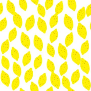 Lemon seamless pattern. Hand drawn citrus fruits. Abstract background texture Illustrazione stock