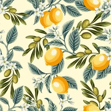 Lemon seamless pattern- Stock Illustration