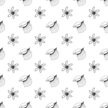 Lemon seamless pattern. Stock Illustration