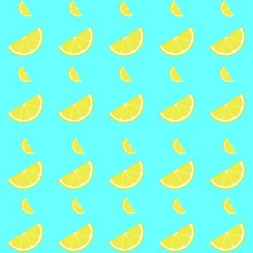 Lemon seamless pattern with slice Stock Illustration
