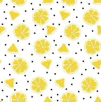 Lemon Seamless Pattern, summer fruit design Stock Illustration