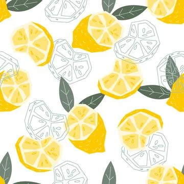 Lemon seamless pattern for summer vibes and textile design vector illustratio Stock Illustration