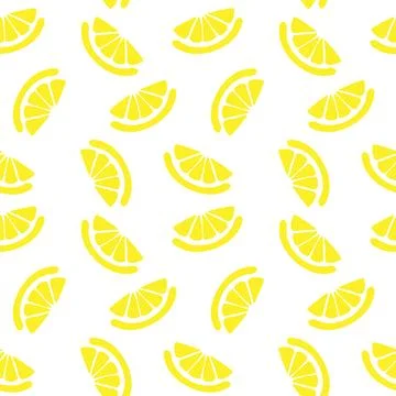 Lemon seamless pattern, texture with fresh fruit slices for wallpaper. Stock Illustration
