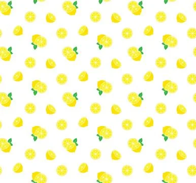 Lemon  seamless pattern vector citrus fruits wallpapers, fabric, texture, bac Stock Illustration