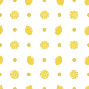 Lemon Seamless Pattern Vector Stock Illustration